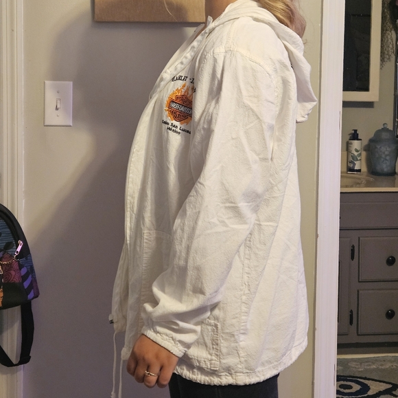 Harley Davidson lightweight zipup jacket with embroidered front and back logo - Picture 3 of 3